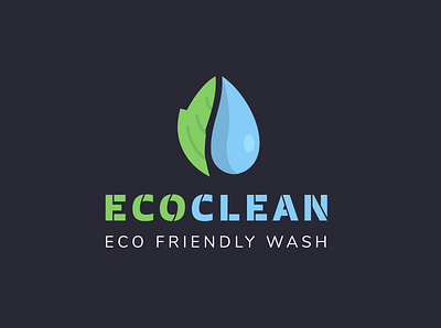 ECOCLEAN branding cleaning logo design flat icon icons logo logodesign water logo