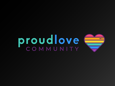 ProudLove Community branding design flat heart icon icons illustration logo logodesign pride pride month rainbow ui vector