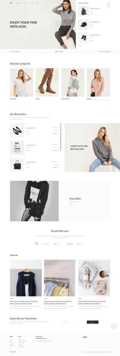 Acri - Fashion & Clothing eCommerce Sketch Template by Adveits on Dribbble