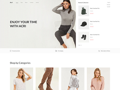 Acri - Fashion & Clothing eCommerce Sketch Template