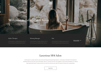 Relaxio - Spa Massage Salon Sketch Template beauty business clean cosmetic creative design free free figma free sketch life style makeup relax simple spa spa therapy ui ux wellness center