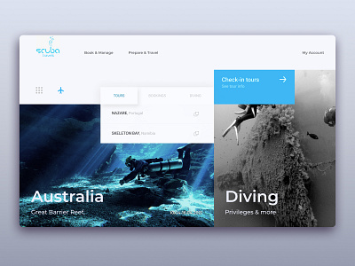 Scuba Dive Tours branding concept design design diving dribbble figma new scuba diving ui ux