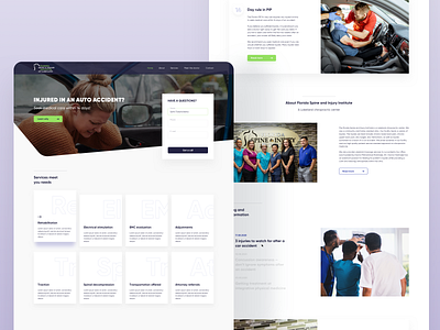 Landing page: florida spine & injury clean design home page homepage homepage design landing landingpage medical medicine ui ui design ux ux design web web design webdesign website