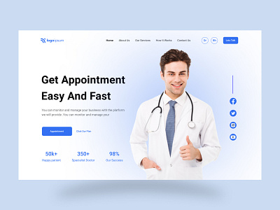 Medical service Hero section 3d animation app branding design food delivery service graphic design hero section icon illustration landing page logo medical medical service minimal motion graphics typography ui ux vector