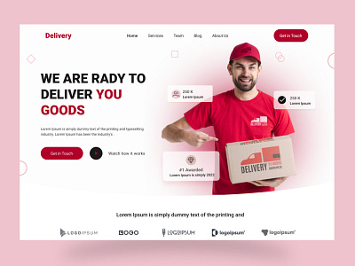 Food Delivery Service 3d animation branding design food food delivery landing page food delivery service graphic design hero section illustration landing page logo minimal motion graphics typography ui vector web web page website