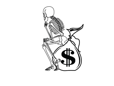 At the End. animation flat graphic design illustration illustrator minimal skeleton skeleton type design skull art skull logo vector