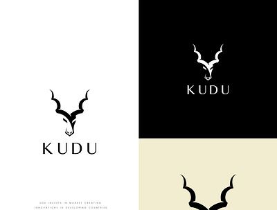 KUDU animal logo branding illustration art logodesign minimalist logo
