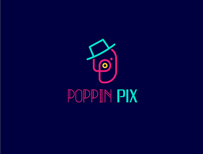 Poppin Pix branding icon logodesign minimalist logo photography ui