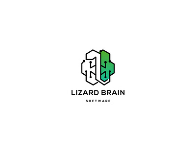 Lizard Brain Software brain logo branding lizard logo logodesign minimalist logo