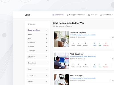 Job Finder Platform Dashboard app dashboard design logo ui ux website