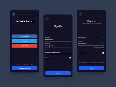 Login and Sign up Screens app branding dashboard design logo ui ux website