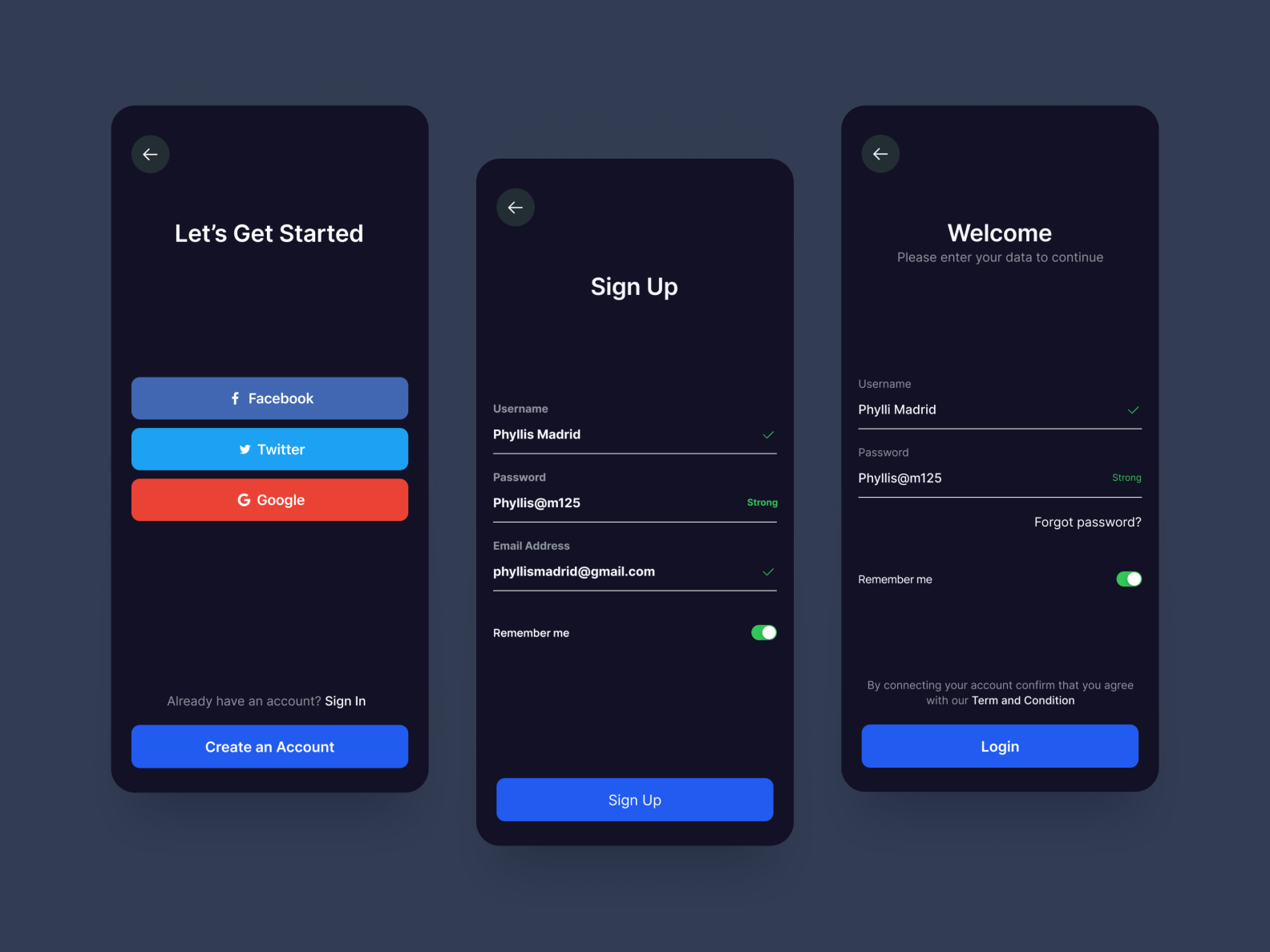 Login and Sign up Screens by Priyanshi Davra on Dribbble