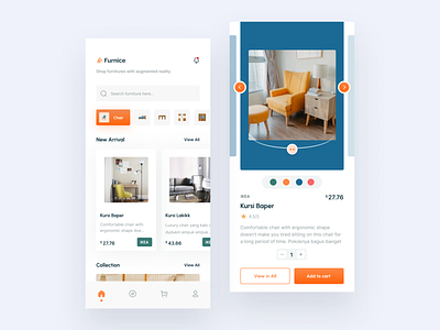 Mobile App - Furniture Ecommerce App app branding dashboard design e commerce furniture illustration logo mobileapp ui ux vector website