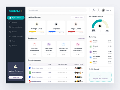 Cloud Storage Dashboard Design