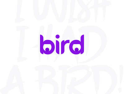 BIRD bird bird logo birds design flat fun icon illustration instagram post lettering logo logo design logodesign logos logotype minimal purple typography vector