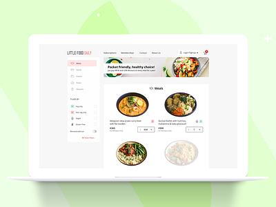 Healthy Food website UI design flat healthy healthy food healthy lifestyle icon illustrator minimal ui web website