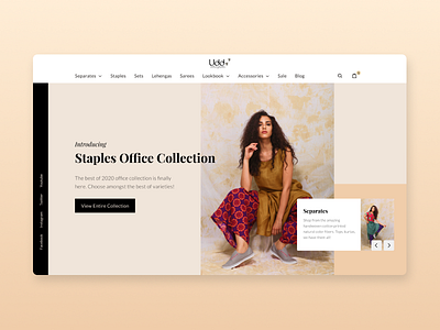 UI concept for clothing brand clothing contemporary design ecommerce indian layout exploration minimal traditional ui uichallenge uidesign website