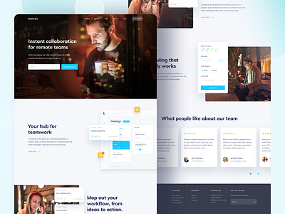 Team.Inc - Team Collaboration Platform daily ui challenge dashboard ui minimal modern website remote work startups team collaboration teamwork testimonials ui design uitrends uiux visual design website design
