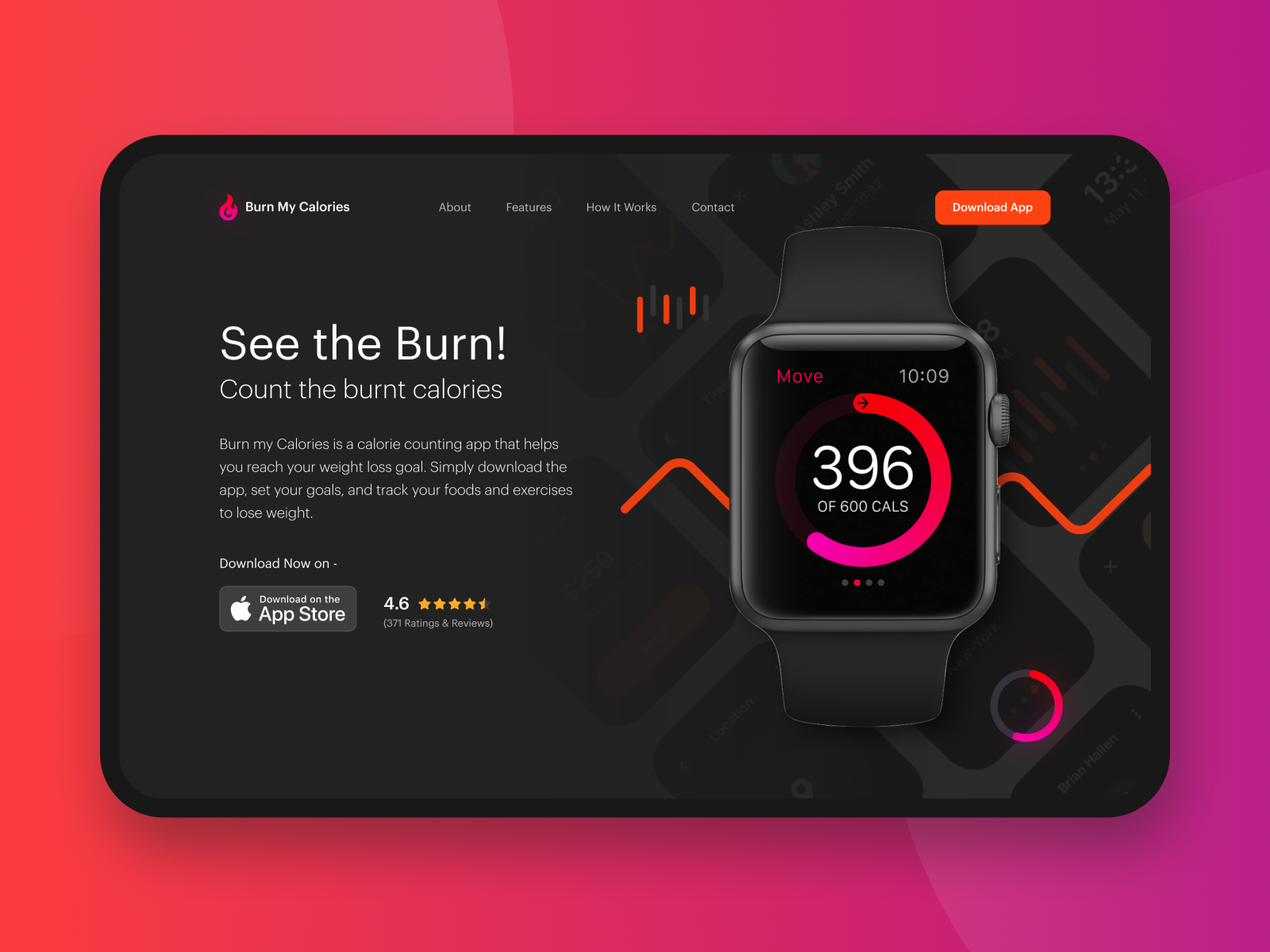 Burn your calories - Fitness App Hero section by Sanika Samant on Dribbble