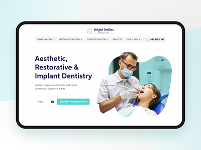 Bright Smiles - Dental Clinic book appointment dailyui dailyuichallenge dental dental care dental clinic dental logo dental website design dentistry hero section iconography landing page design landing page ui minimal ui uichallenge uidesign uiux ux design website