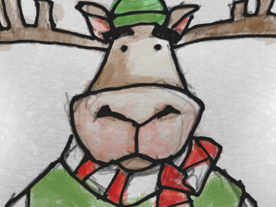 Moosen christmas reindeer sketch xmas