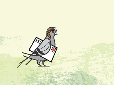 Sharing is Caring bird brand carrier pidgeon envelope logo mail