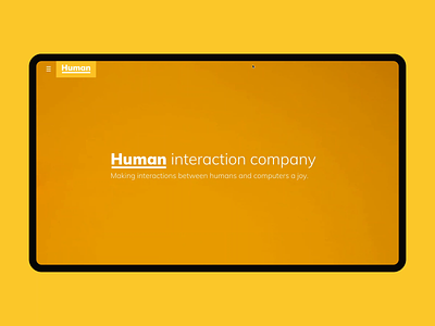 Human Homepage animation branding homepage interaction ui userexperience userinterface ux video webdesign