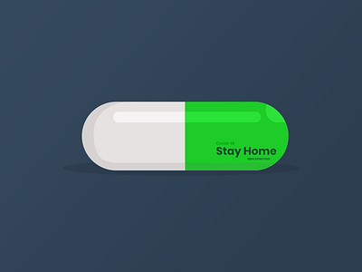 Covid-19, Stay Home, Safe Home battle capsule coronavirus covid 19 cure effective flat green grey home lockdown outbreak pill safe safe home simple stayhome white