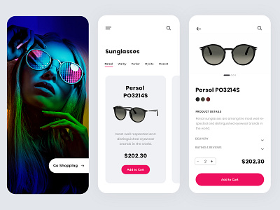 Sunglasses Online Shop App Design Concept