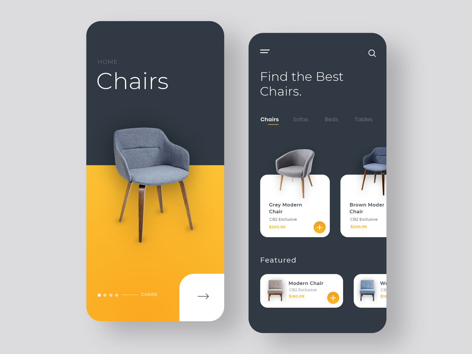 Furniture Online Shop App Design by Ajay Talwar on Dribbble