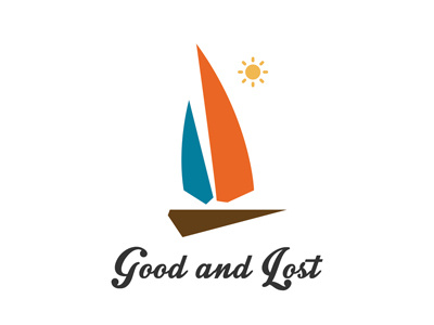 Good And Lost blue brown flat design graphic design logo design orange travel