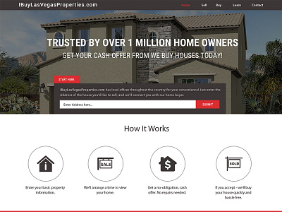 I Buy Las Vagas Properties clean design flat design landing page typography white background