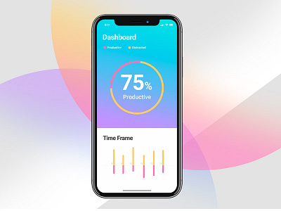 Time Management app design cool colors gradient ios iphone x time time management app typography ui user interface design