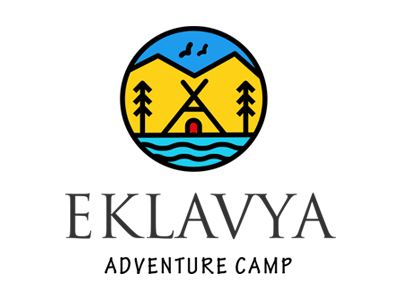 Eklavya Adventure camp circle logo color flat design logo design