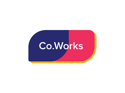 Coworks blue color coworks design flat graphic design logo orange pink popup radius shapes shots