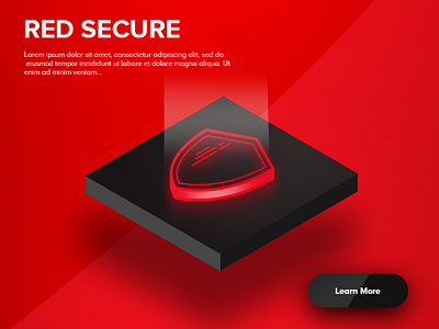 Red Secure black clean depth design gradiant gray isometric isometric icons red secure security shadow shield