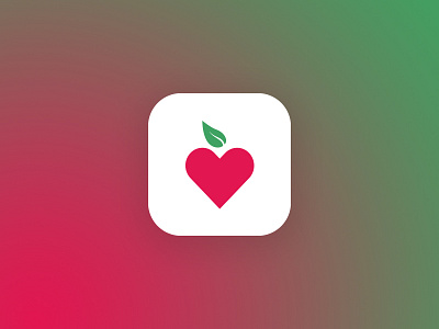 Health App app clean color colour gradient green greens health healthcare icon logo pink red round white