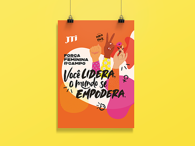 Força Feminina em Campo design illustration lettering mulher poster typography