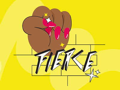 Fierce ✨ black culture design flat flat illustration girl illustration lettering roller skate skate skater women