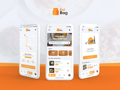 Eat Bag V2 - IU/UX Motion concept adobe xd after effect animation app application bag design illustration logo ui ui design ux design vector web design