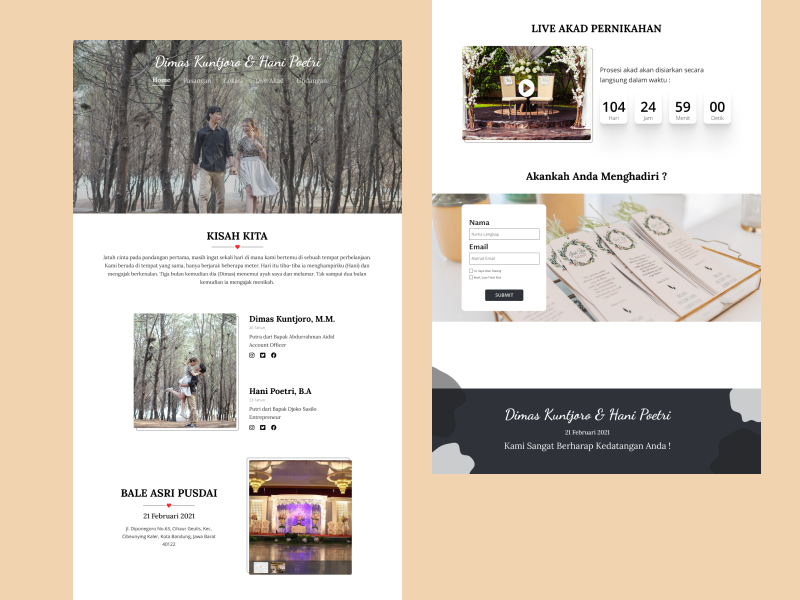 Wedding invitation Web Design by Julianto Ahmad Nugraha on Dribbble