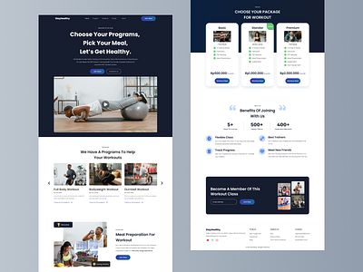 StayHealthy - Landing Page bootstrap design figma fitness graphic design gym healthy landing page landingpage ui ui design web design website