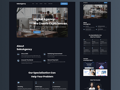 SakaAgency Landing Page agency bootstrap branding business design digital digital agency figma landing page ui ui design web design website