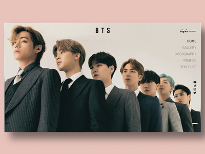 Daily UI #003 bts daily ui daily ui 003 daily ui challenge dailyuichallenge k pop kpop landing page landing page concept landing page ui minimal music ui