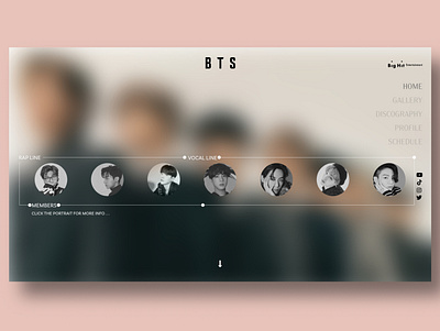 Daily UI #003 bts daily ui daily ui 003 daily ui challenge dailyuichallenge design k pop kpop landing page landing page concept landing page design landing page ui minimal music