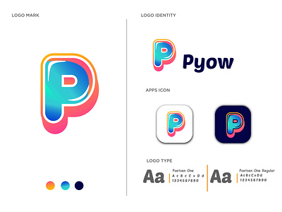 Pyow - P Letter Abstract Logo Design