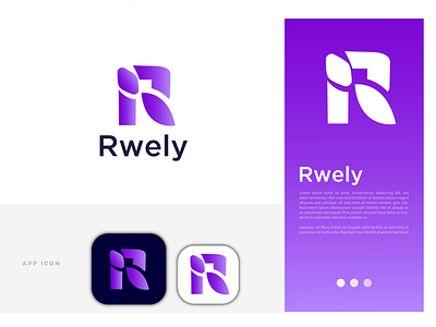Rwely-R Modern Letter Logo Branding  abstract Logo Design