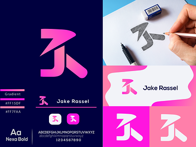 J+R Modern Letter Logo Design