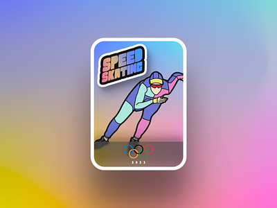 Speed Skating 2022 80s colorblock colors gradient illustration olympics retro skating snow speed vector