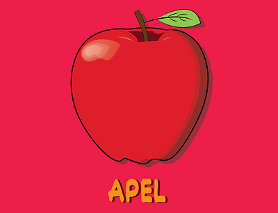 Red Apple design flat illustration vector